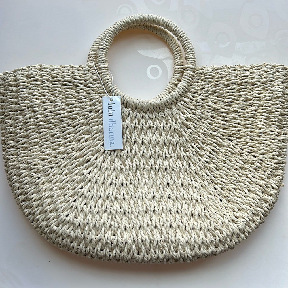 lulu dharma Half Moon Woven Tote